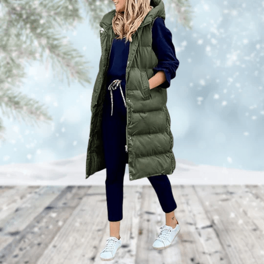 Midi-Length Insulated Body Warmer - Hazel