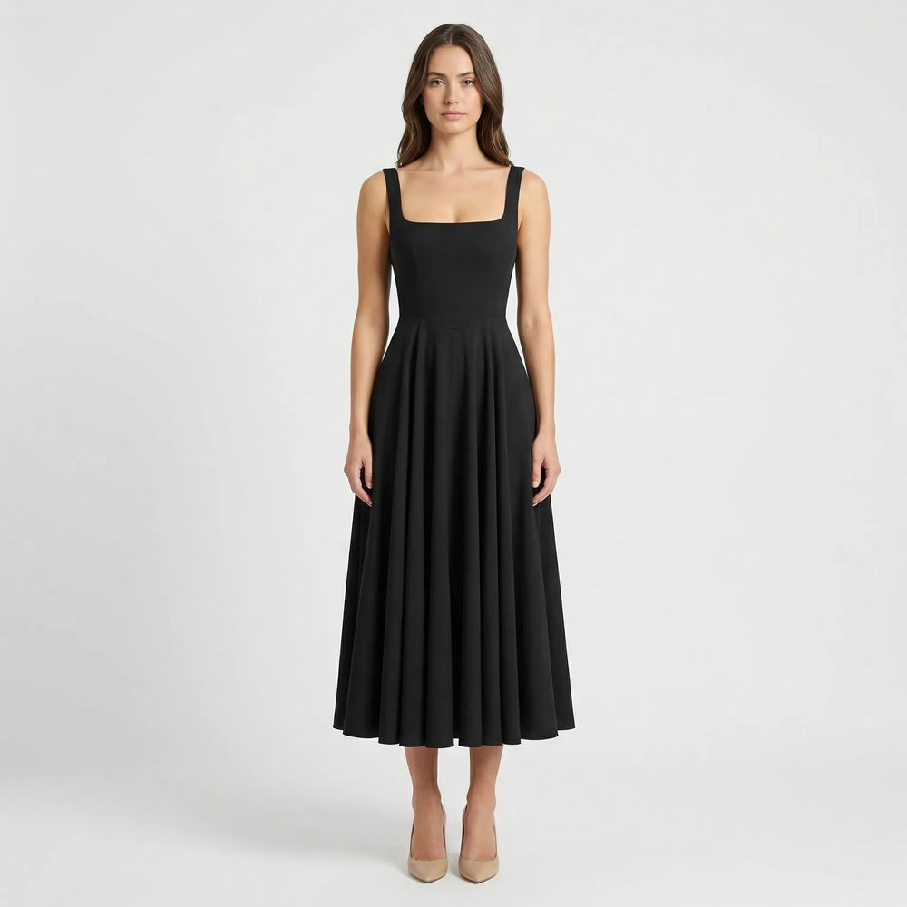 Midi Kleid Mit Hoher Taille - Sofie