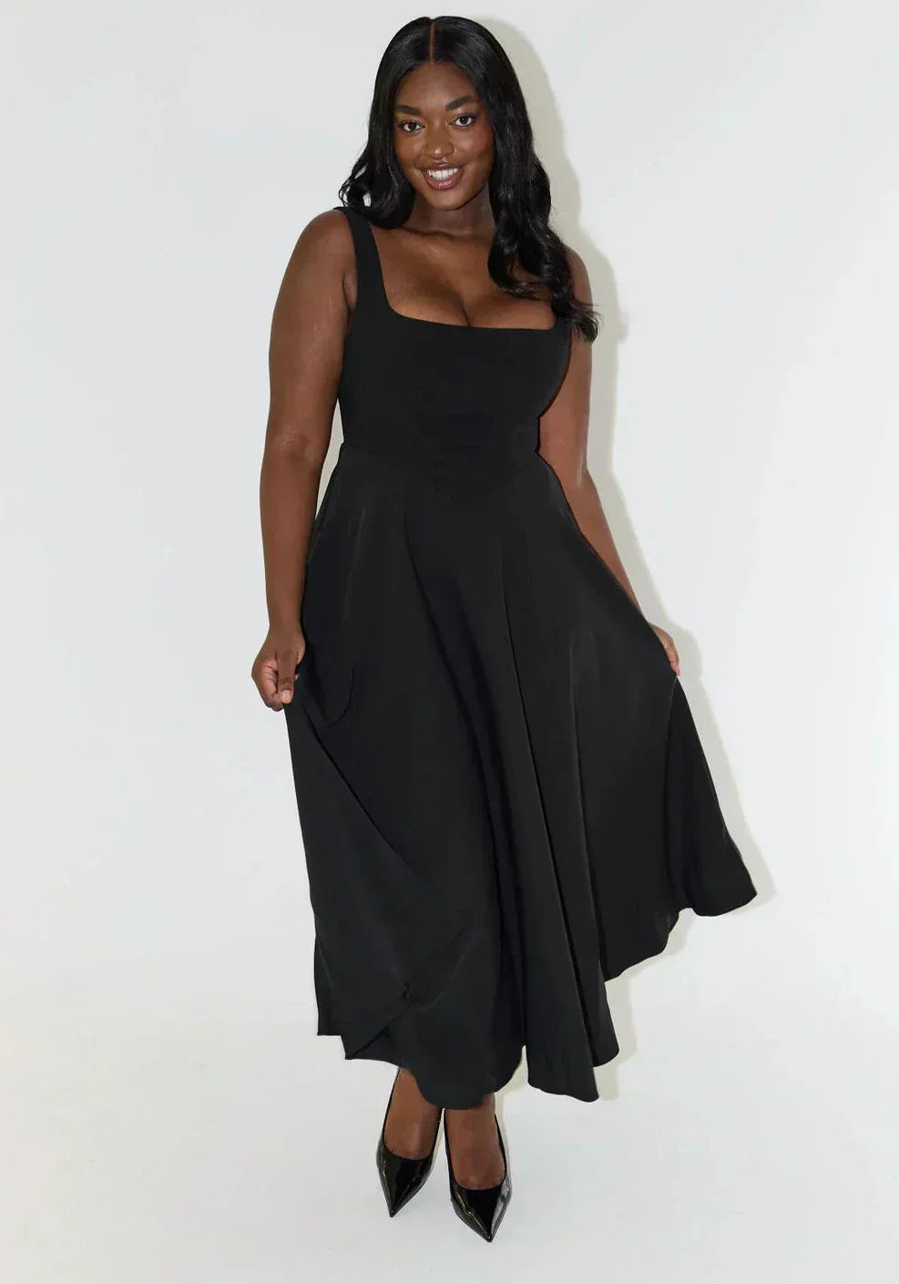 Midi Kleid Mit Hoher Taille - Sofie