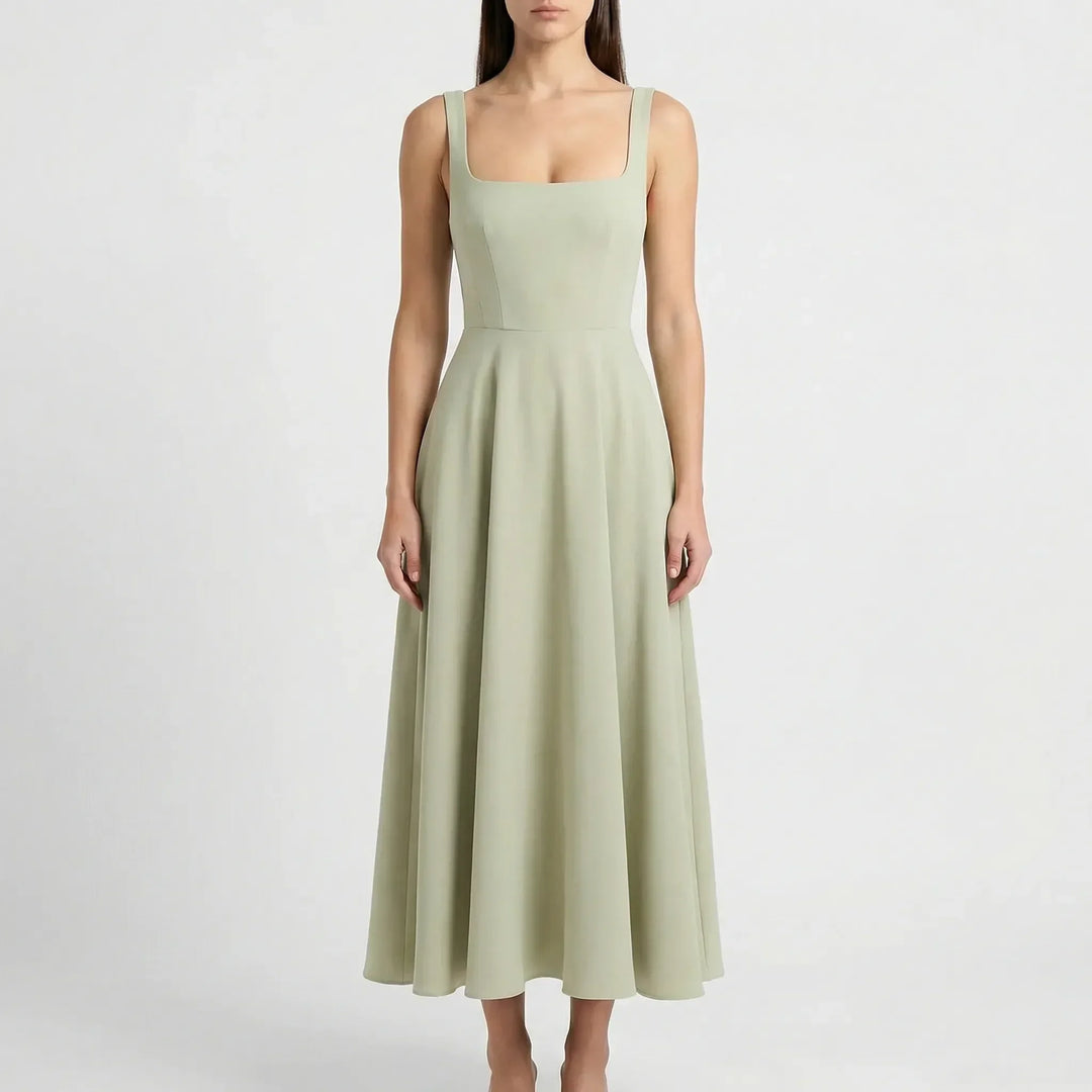 Midi Kleid Mit Hoher Taille - Sofie
