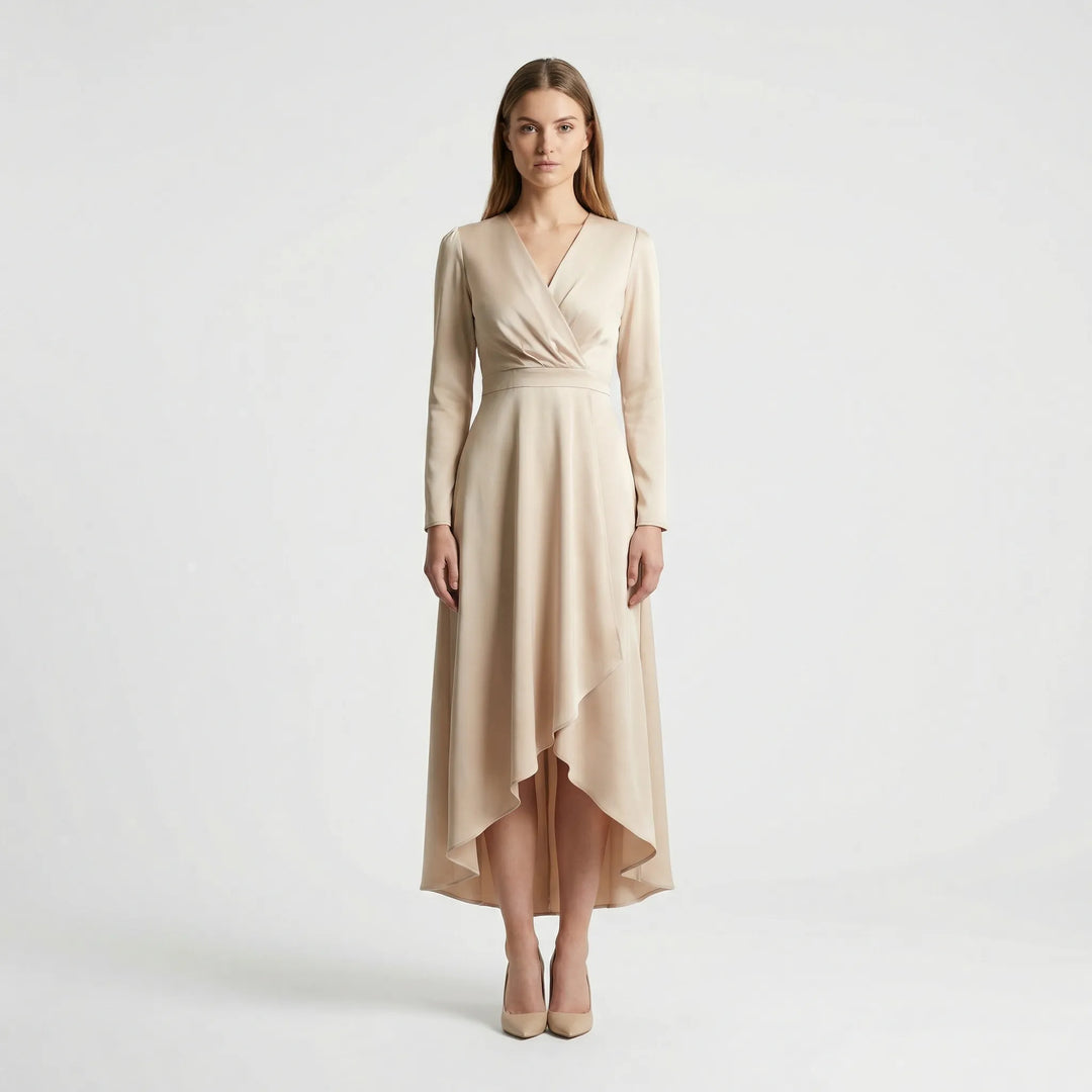 Midi Kleid Mit V Ausschnitt - Marleen