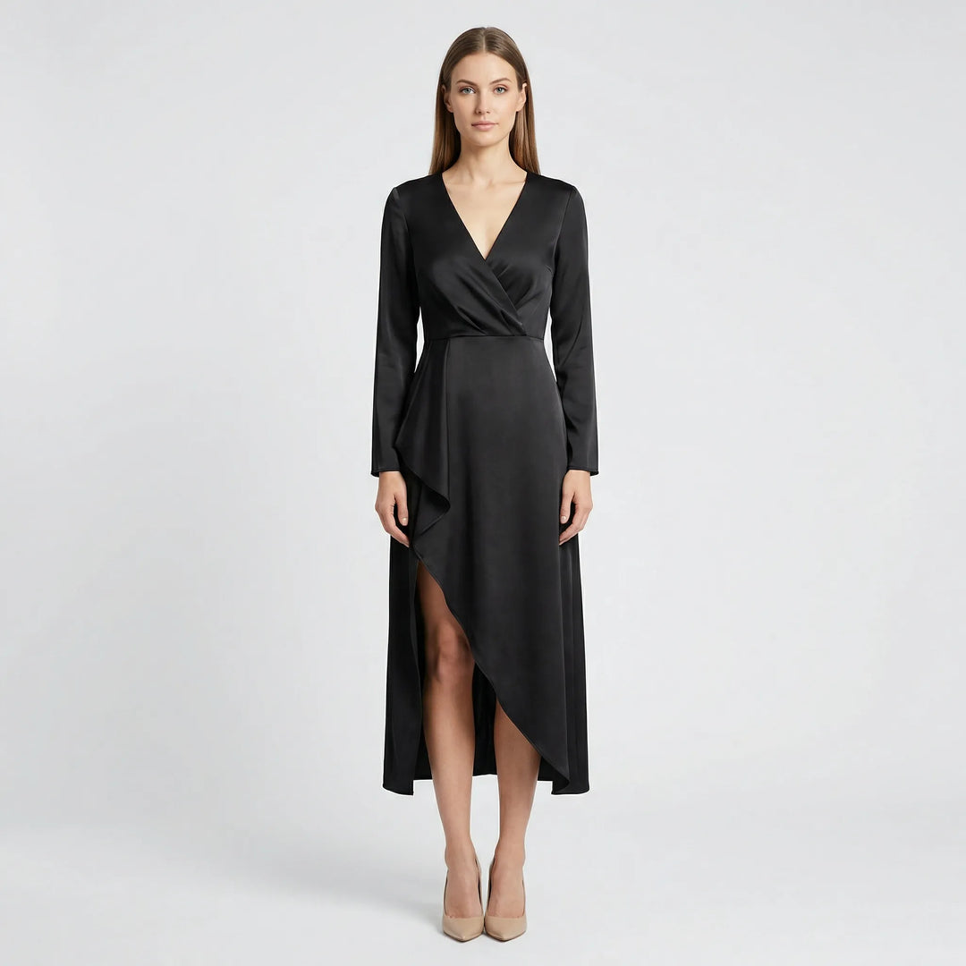 Midi Kleid Mit V Ausschnitt - Marleen