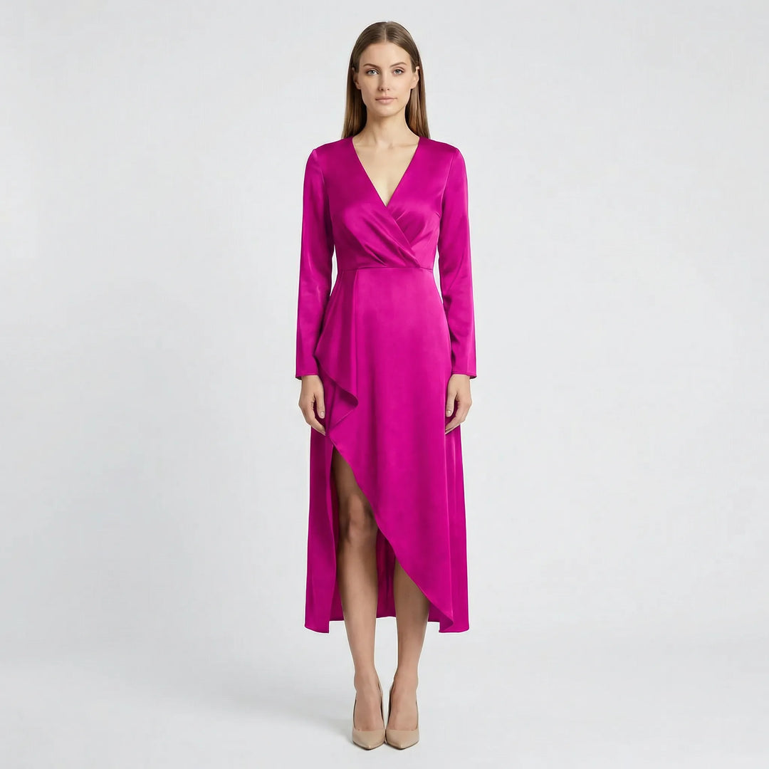 Midi Kleid Mit V Ausschnitt - Marleen