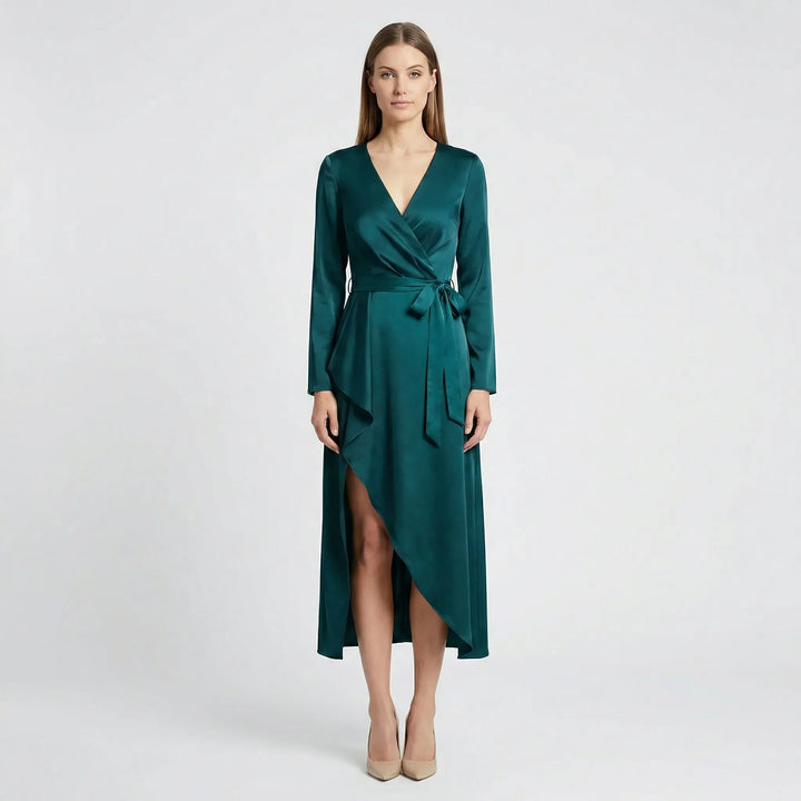Midi Kleid Mit V Ausschnitt - Marleen