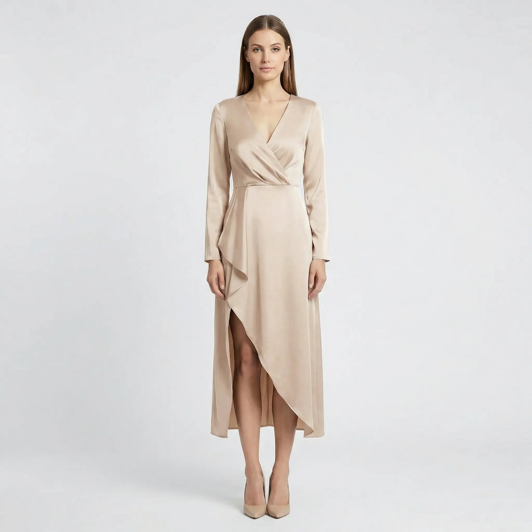 Midi Kleid Mit V Ausschnitt - Marleen