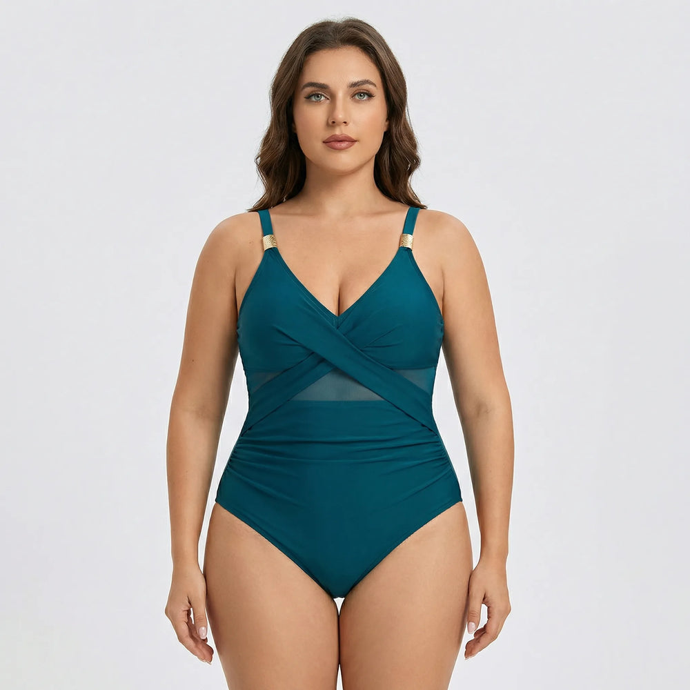 Moderner Mesh Einsatz Badeanzug - Julienne