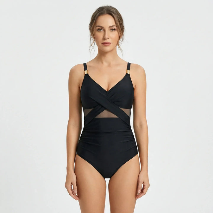 Moderner Mesh Einsatz Badeanzug - Julienne