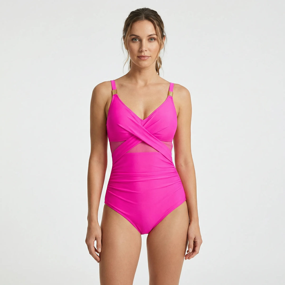Moderner Mesh Einsatz Badeanzug - Julienne