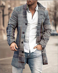 Stylish Mid-Length Plaid Men's Jacket - Stephen