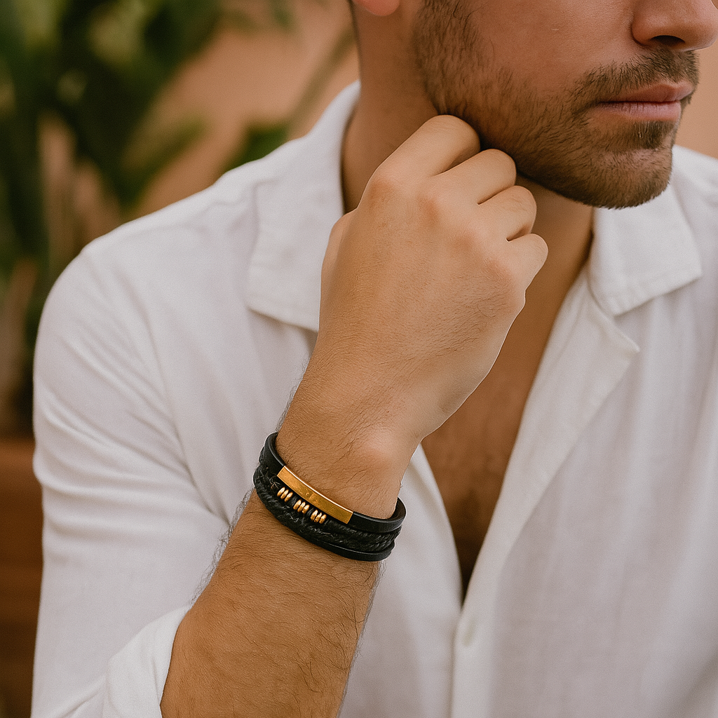 Multi-Layer Braided Bracelet In A Vintage Style - Rodney