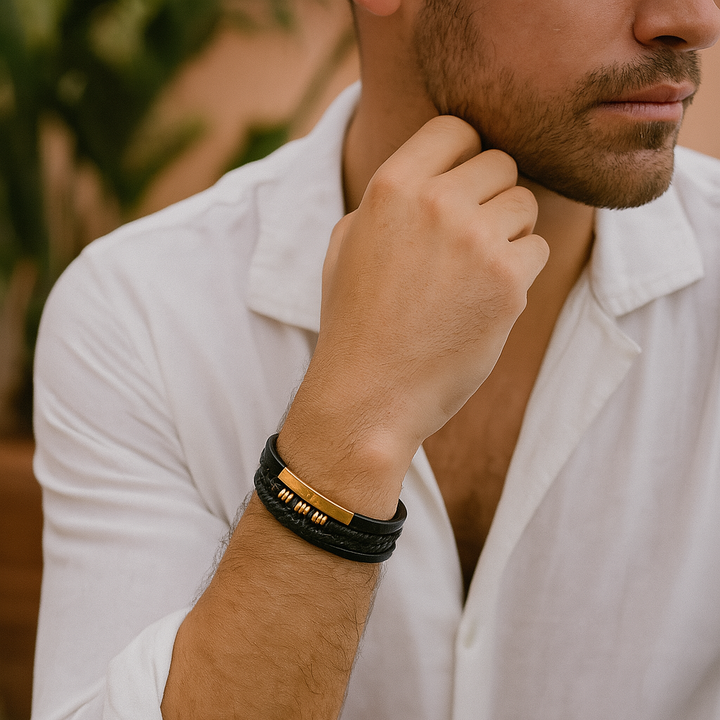 Multi-Layer Braided Bracelet In A Vintage Style - Rodney