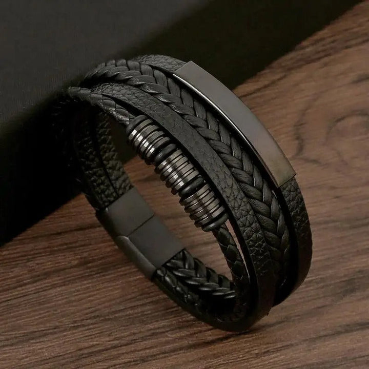 Multi-Layer Braided Bracelet In A Vintage Style - Rodney