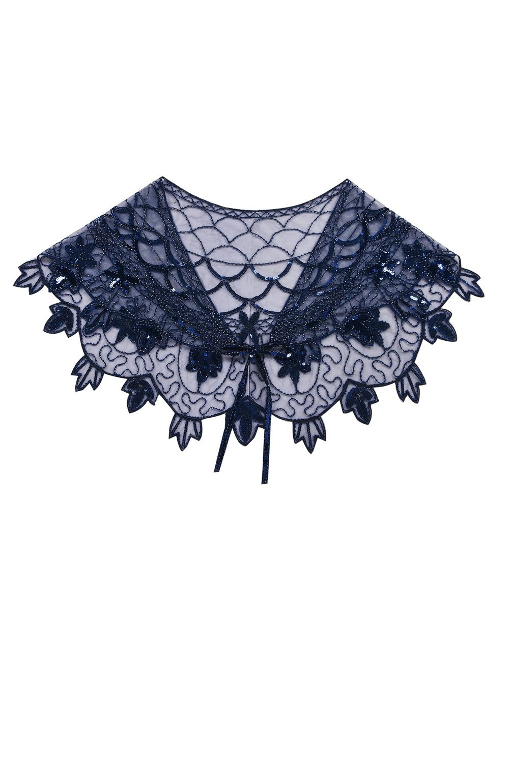 Navy Blue Sequin Bolero - Celia