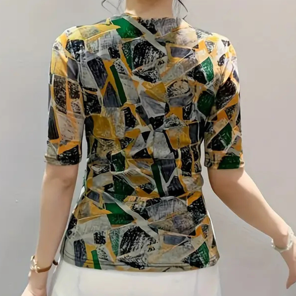 Cheerful V-neck Blouse for Women - Aria