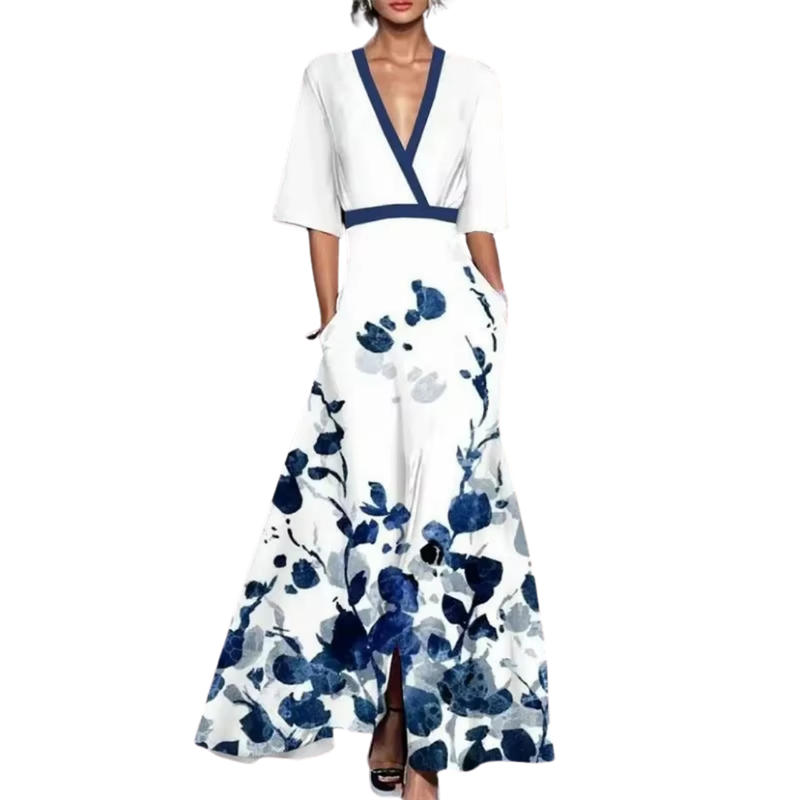 Zomerjurk - Lola | Luxueuze jurk met tailleriem