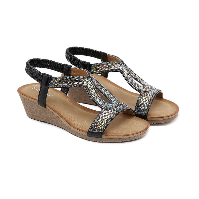 Luxury Women's Sandals with Wedge Heel – Celeste