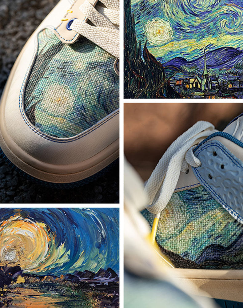 Artistic Unisex Sneakers with Starry Night Design and Comfortable Sole - Lior
