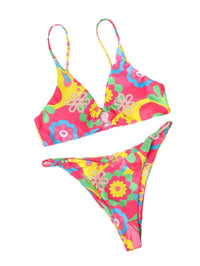 Bikini Set with Pink Floral Print – Liliane