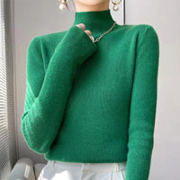 Knitted Women's Sweater with Half Turtleneck - Sophie