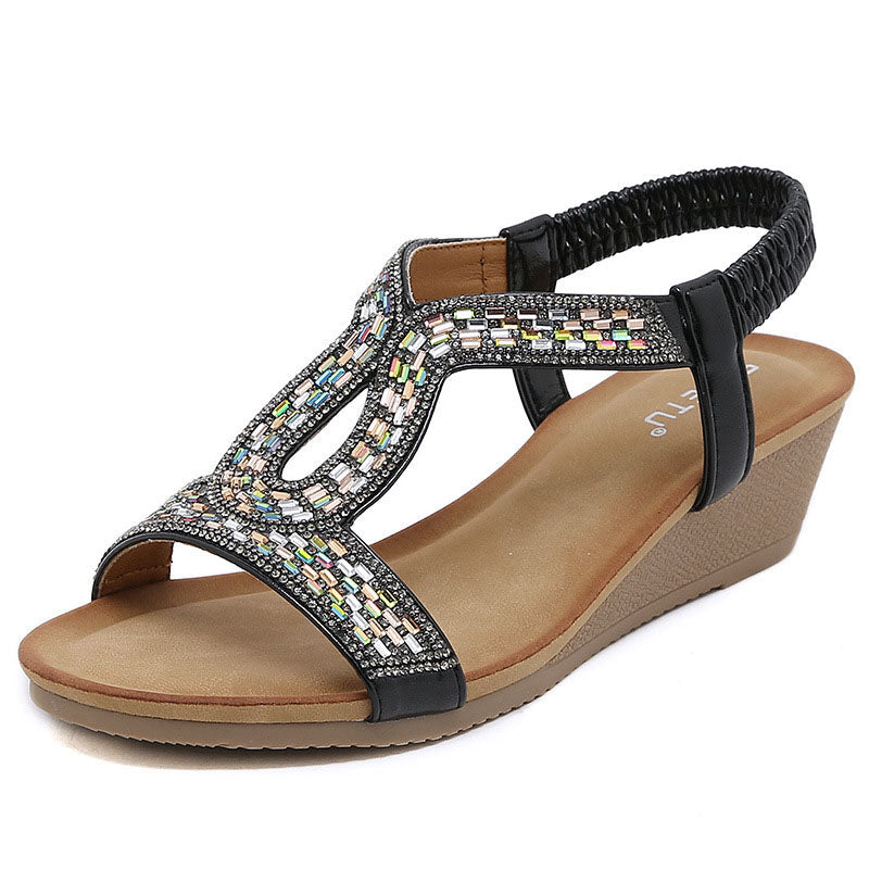Luxury Women's Sandals with Wedge Heel – Celeste