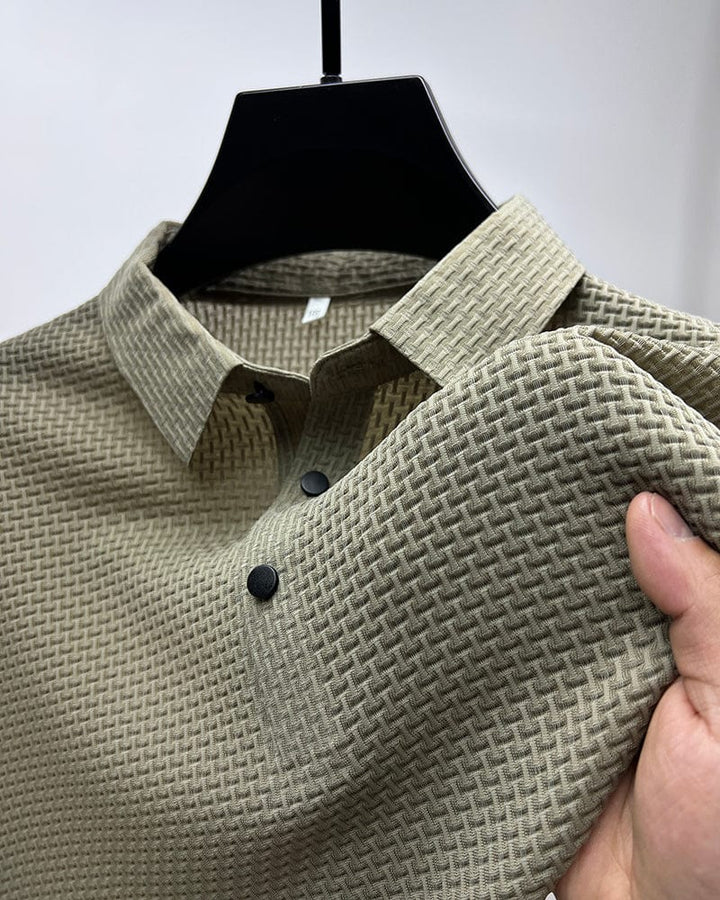 Ademend heren poloshirt met mesh-details en slim fit - Milan