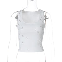 Trendy dames crop-top met versierd detail en figuuraccentuerende snit - Liora