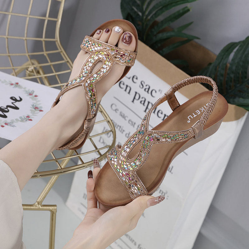 Luxury Women's Sandals with Wedge Heel – Celeste