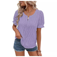Airy & stylish women's puff sleeve shirt with lace detail – Noemi