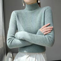 Knitted Women's Sweater with Half Turtleneck - Sophie
