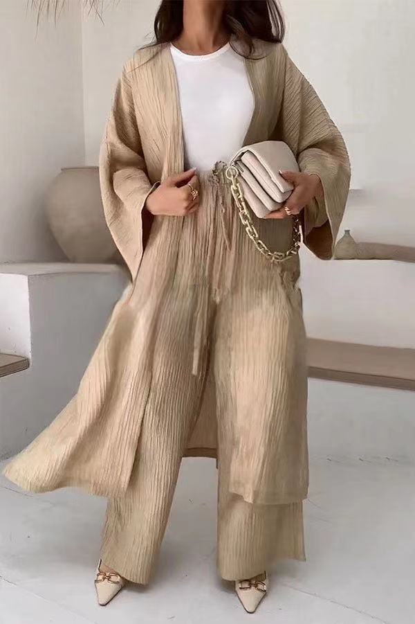 Two-Piece Relaxed Set with Cardigan and Pants – Alizéa