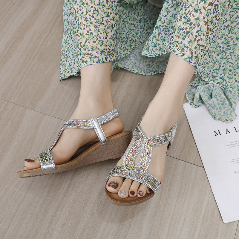 Luxury Women's Sandals with Wedge Heel – Celeste