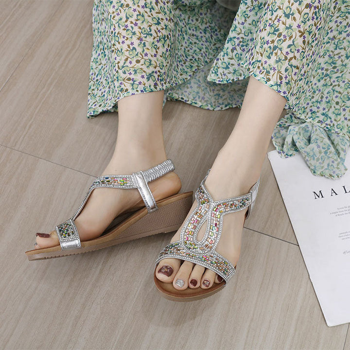 Luxury Women's Sandals with Wedge Heel – Celeste