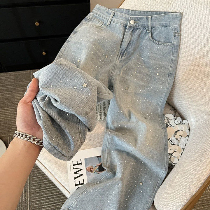 Women's Glitter Jeans for a Sparkling Look - Jade