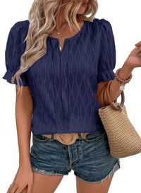 Airy & stylish women's puff sleeve shirt with lace detail – Noemi