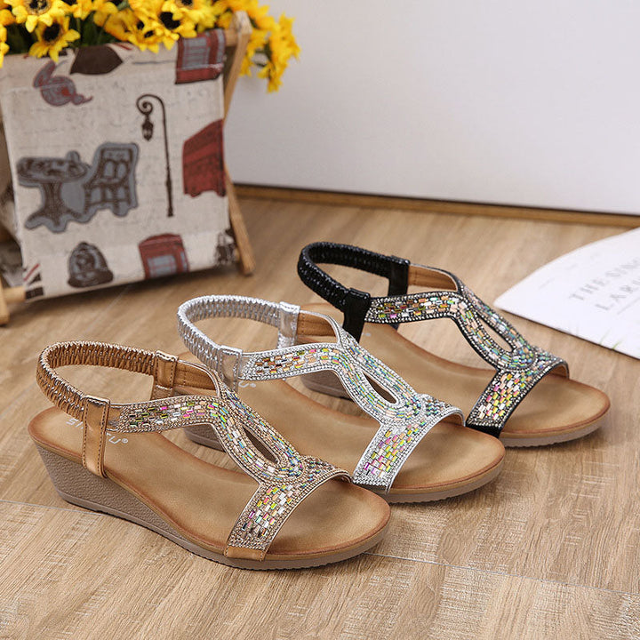 Luxury Women's Sandals with Wedge Heel – Celeste