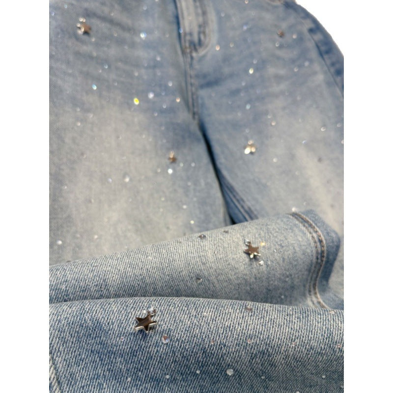 Women's Glitter Jeans for a Sparkling Look - Jade