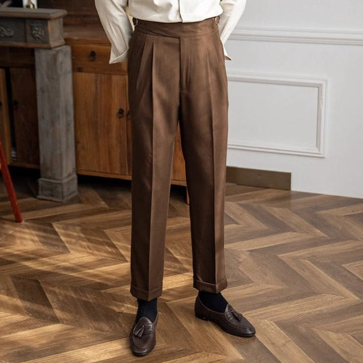 Classic Men's Pants with Buckle - Oliver