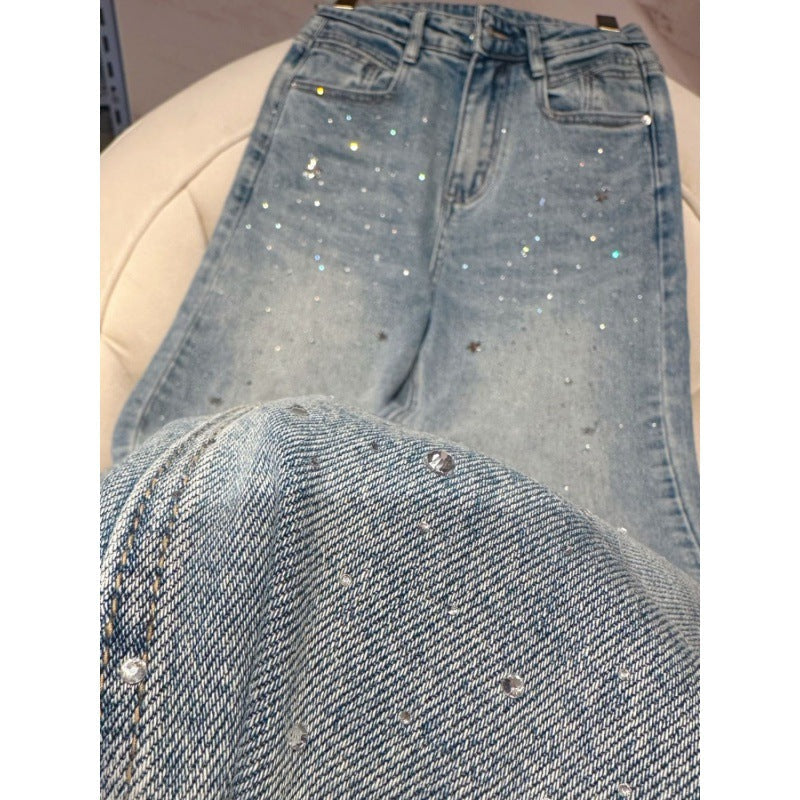 Women's Glitter Jeans for a Sparkling Look - Jade