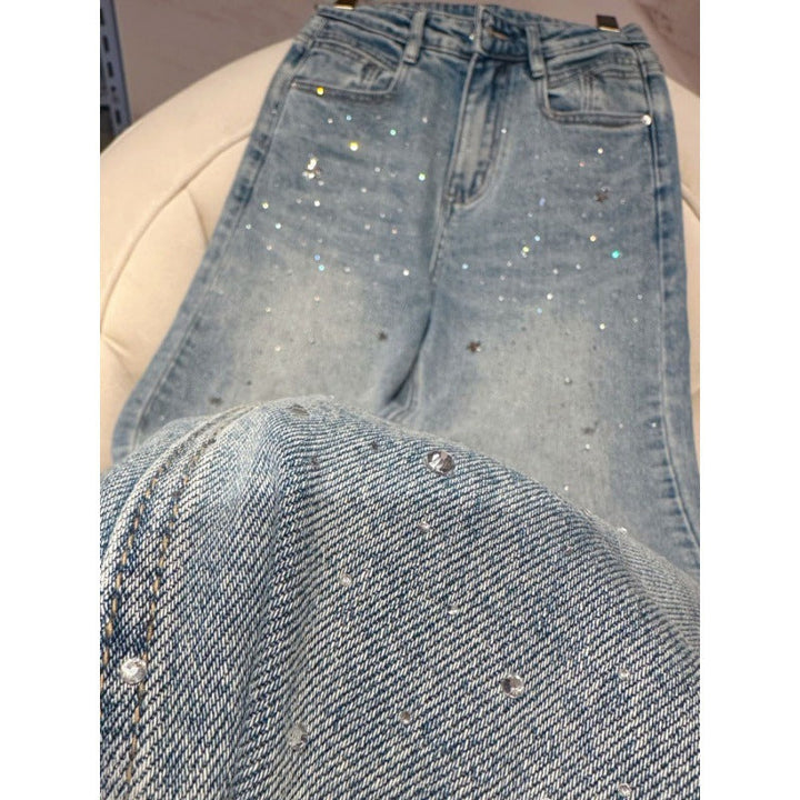 Women's Glitter Jeans for a Sparkling Look - Jade