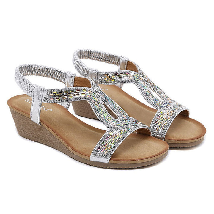 Luxury Women's Sandals with Wedge Heel – Celeste