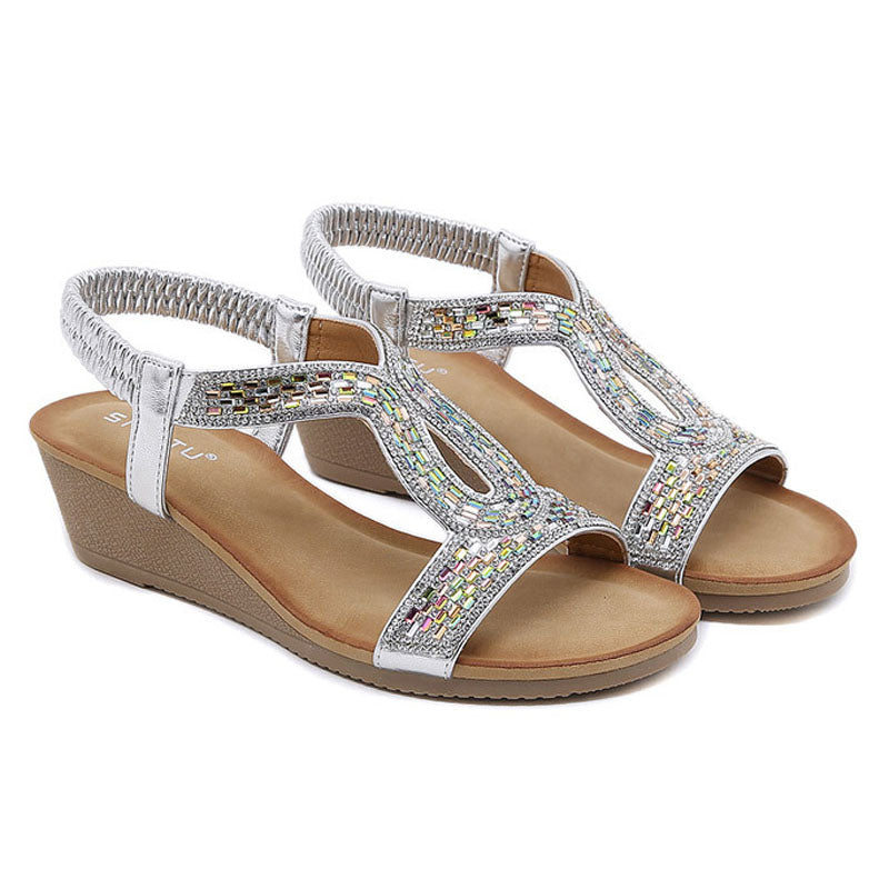 Luxury Women's Sandals with Wedge Heel – Celeste