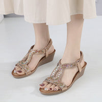 Luxury Women's Sandals with Wedge Heel – Celeste