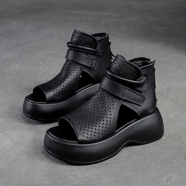 Orthopedische leren sandalen dames met schokabsorberende zool - Meike