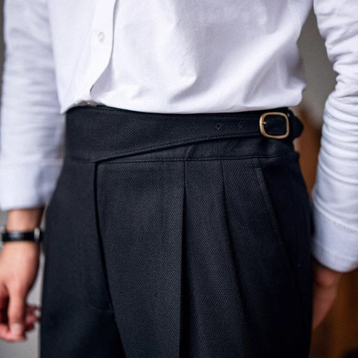 Classic Men's Pants with Buckle - Oliver
