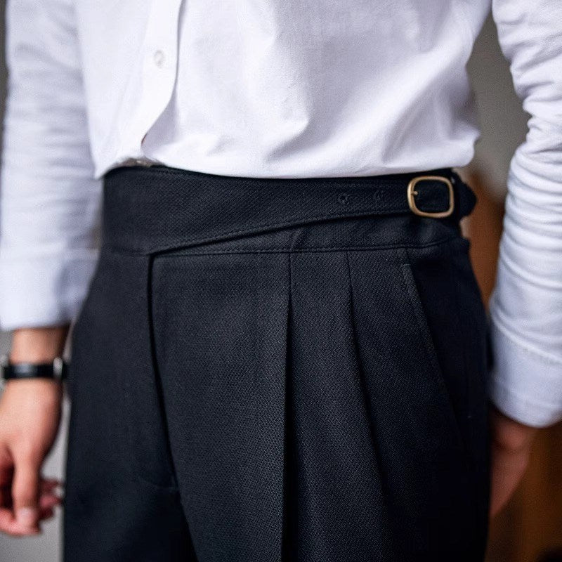 Classic Men's Pants with Buckle - Oliver