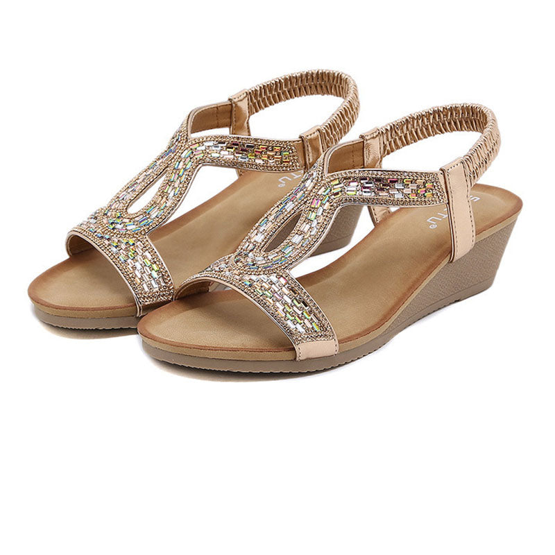 Luxury Women's Sandals with Wedge Heel – Celeste