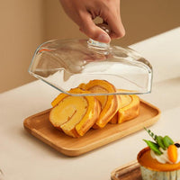 Wood and Glass Butter Dish - ButterElegance