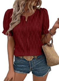 Airy & stylish women's puff sleeve shirt with lace detail – Noemi