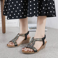 Luxury Women's Sandals with Wedge Heel – Celeste