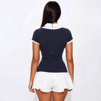 Trendy mini dress with ruffles and a tailored fit - Nia